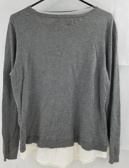 NWT Charter Club Size L Grey Solid Sweater - Picture 5 of 6